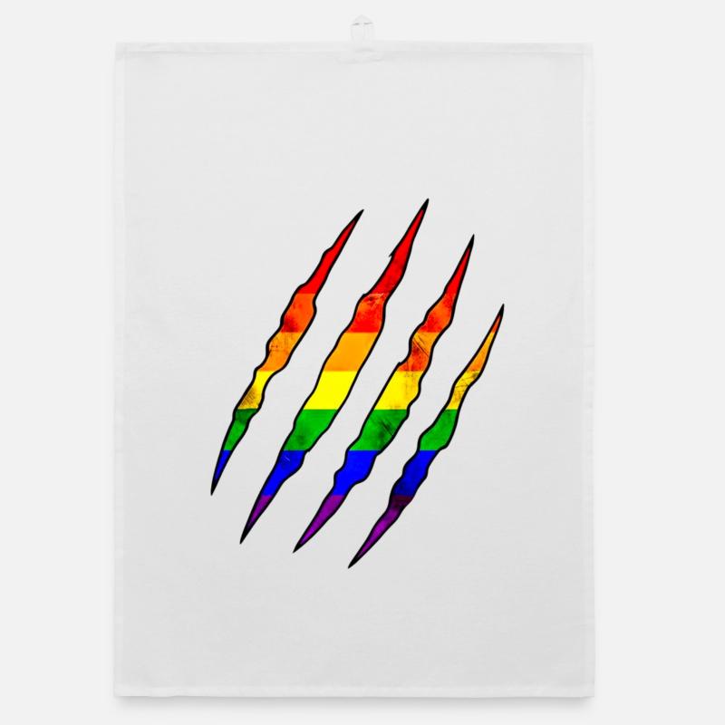 Pride Claw Rainbow Statement Scratch Trace Organic dish towel
