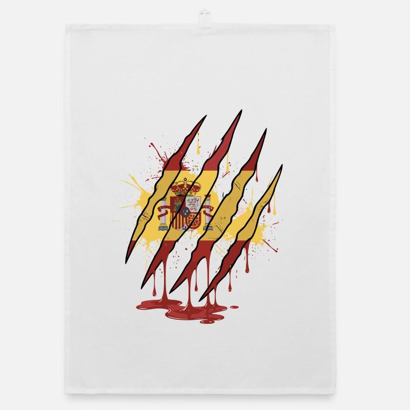 Scratch Mark Spain Flag Claw Grunge Style Organic dish towel