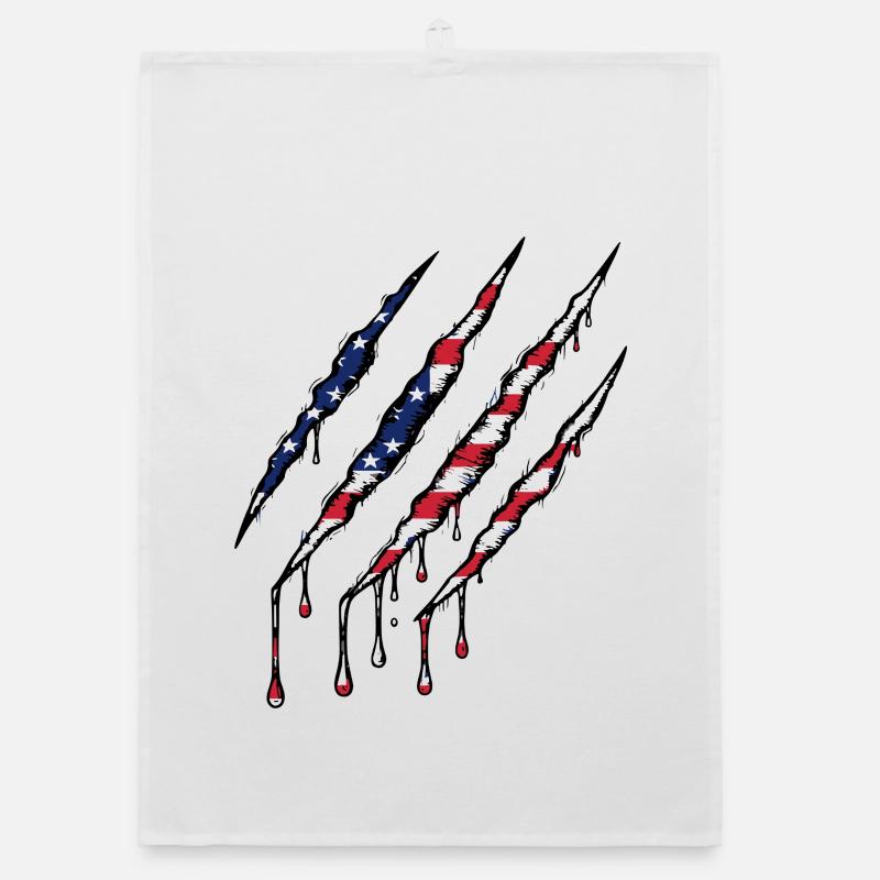 Scratch USA Flag Scratch Trace Organic dish towel