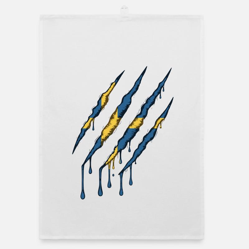 Suède Drapeau Griffe Grunge Sverige Scratch Trace Torchon bio