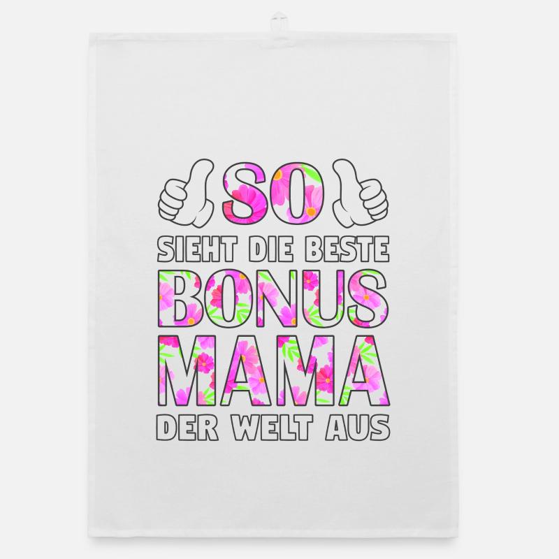 Bonus Mama Mutter Muttertag Stiefmutter Geschenk Organic Geschirrtuch