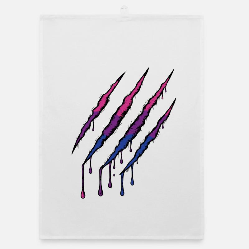 Bi Pride Claw - Bisexual Flag Scratch Mark Organic dish towel