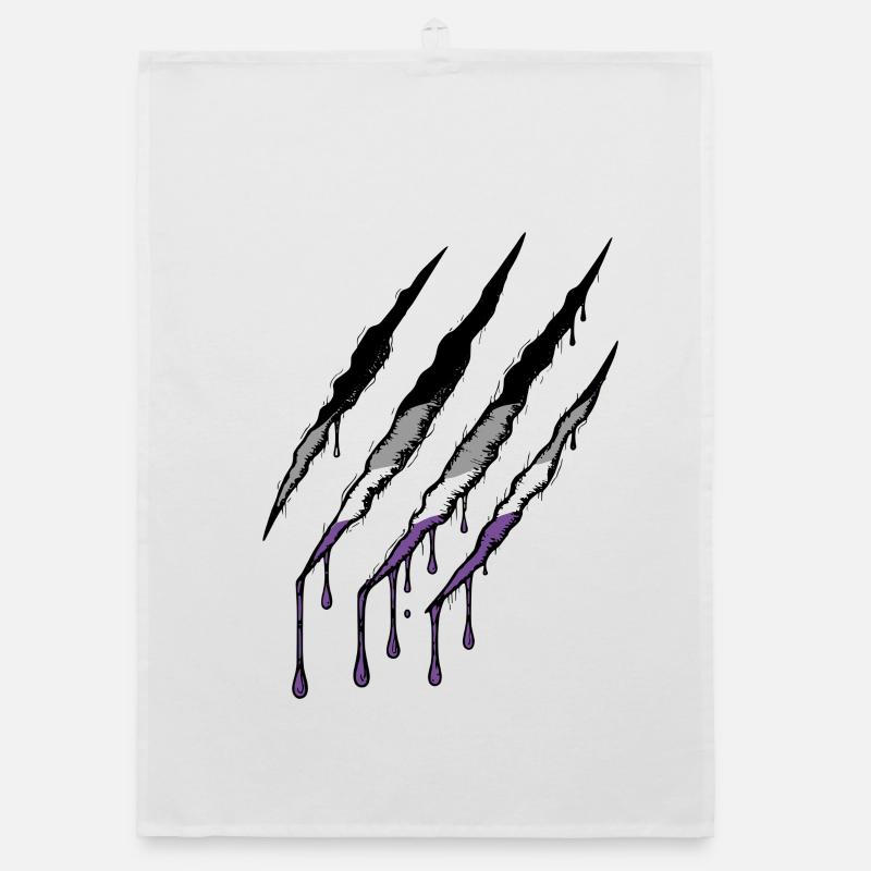 Ace Pride Claw - Asexual Flag Scratch Mark Organic dish towel