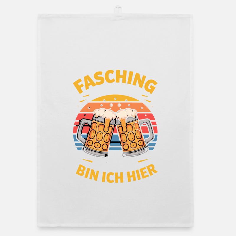  Fasching Und Bier Darum Bin Ich Hier Karneval Organic Geschirrtuch