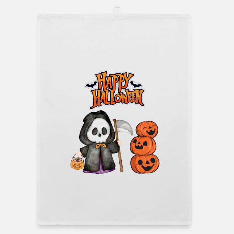 Joyeux Halloween Grim Reaper Torchon bio
