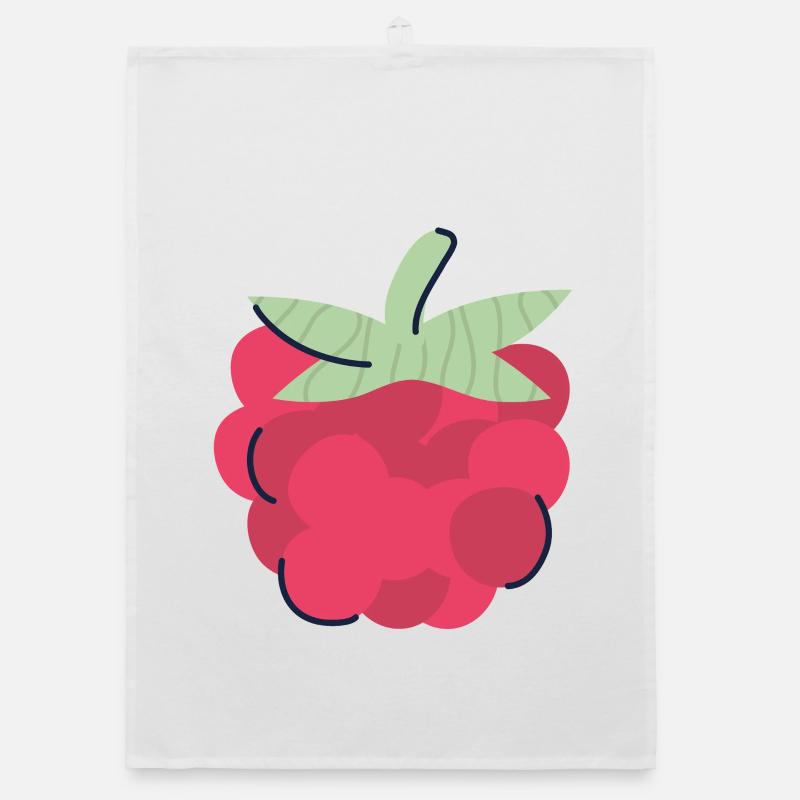Raspberry Pop Art Berry Organic dish towel