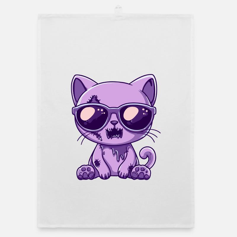 Cat Halloween Organic dish towel