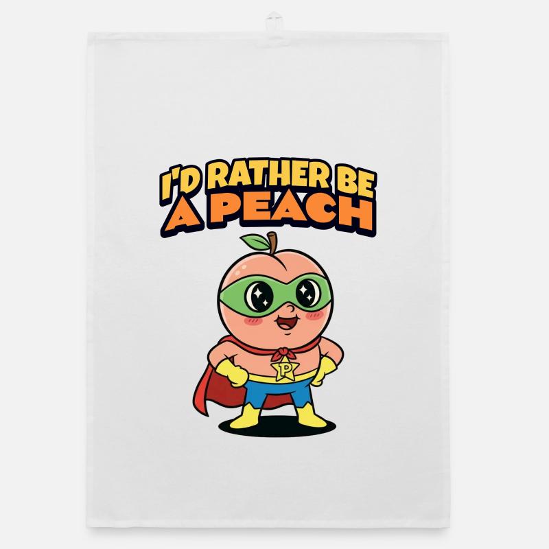 Pfirsich Spruch I'd Rather Be A Peach Organic Geschirrtuch