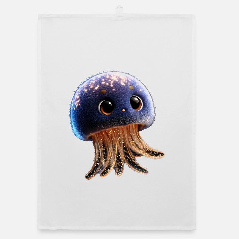 Méduse Méduse de feu Méduse Méduse mignonne Torchon bio