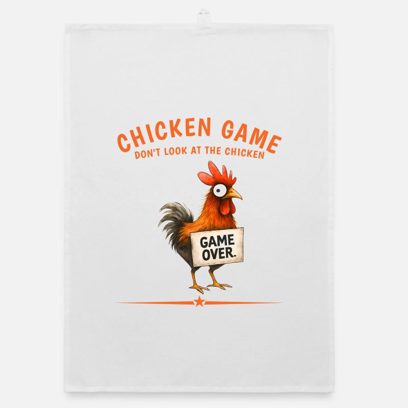 Chicken Game Over Graphics Organic dish towel