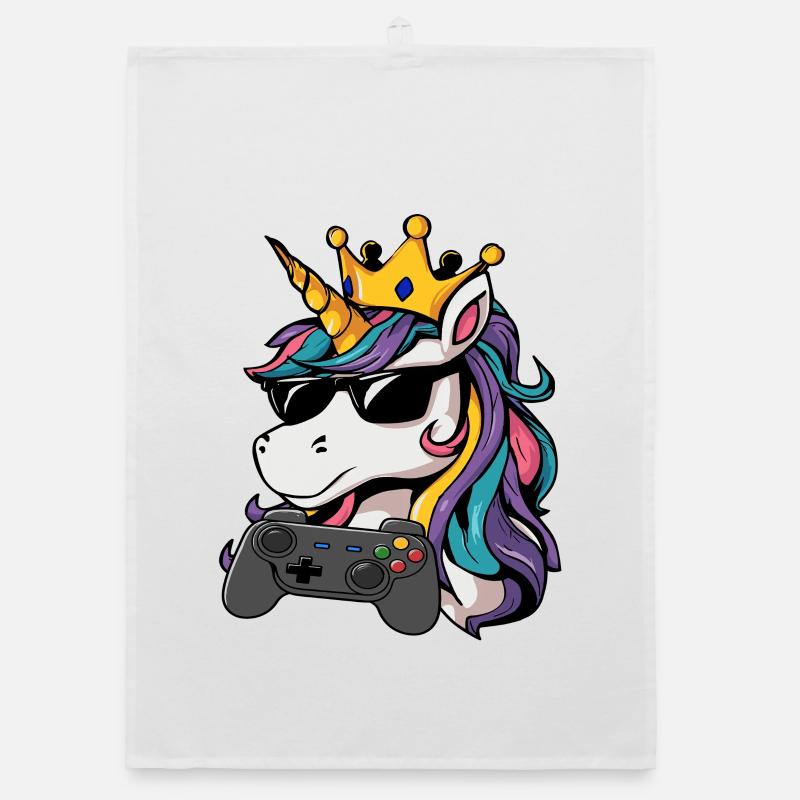 Unicorn gaming controller Organic dish towel