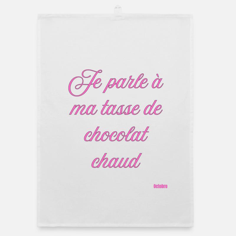 Tasse Chocolat Chaud Script Rose Torchon bio
