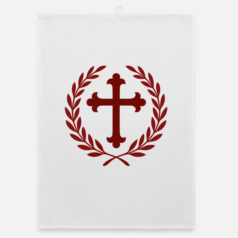 Croix dans une couronne de laurier Torchon bio