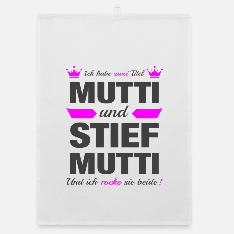 Stiefmutter Stiefmama Muttertag Mama Geschenk - Organic Geschirrtuch - Weiß