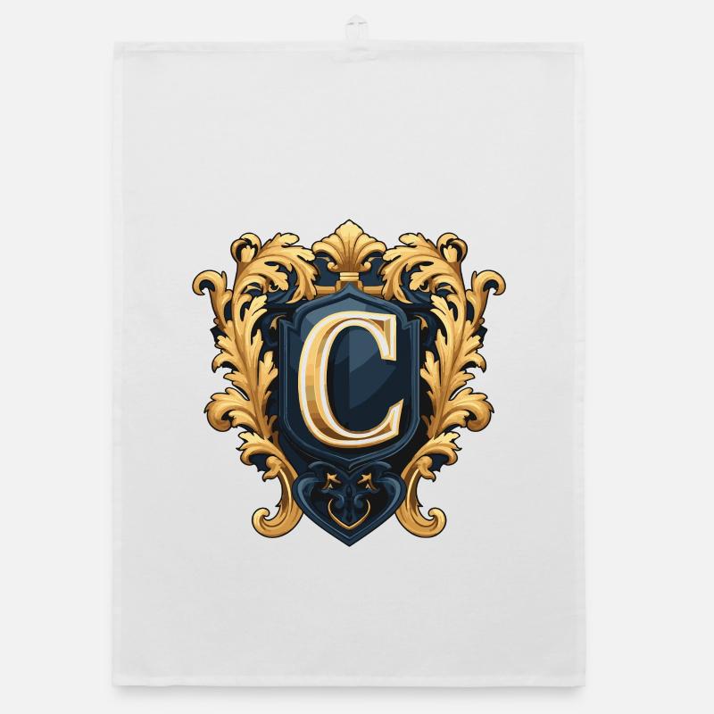 C Letter Name Crown Organic dish towel