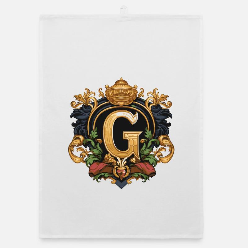 G Letter Name Crown Organic dish towel