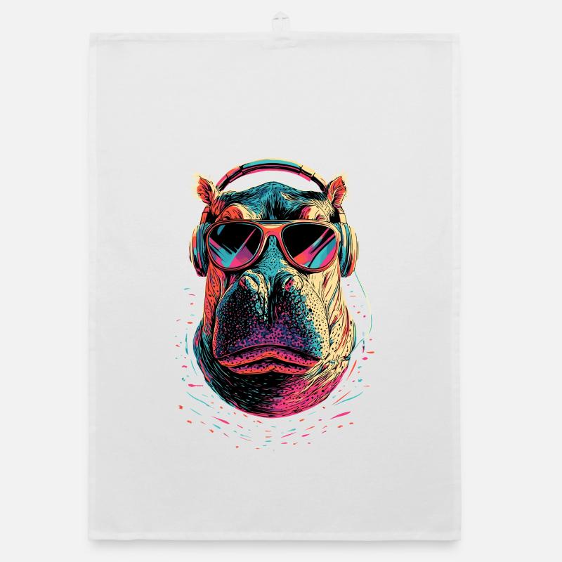Nilpferd Flusspferd Mama Hippopotamus Cooles Hippo Organic Geschirrtuch