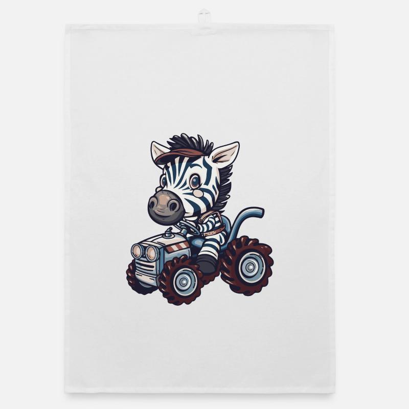 Zebra Traktor Farmer Organic Geschirrtuch