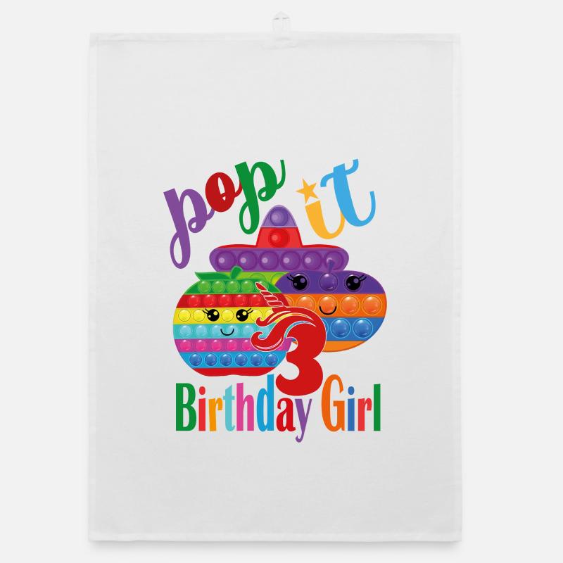 pop-it Geburtstagskind 3 Organic Geschirrtuch