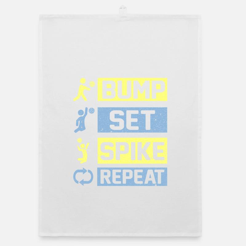 Bump Set Spike Repeat Volleyball Torchon bio