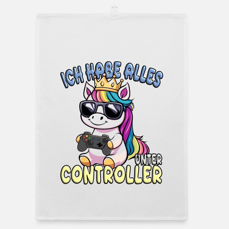 Unicorn crown controller gaming Organic dish towel