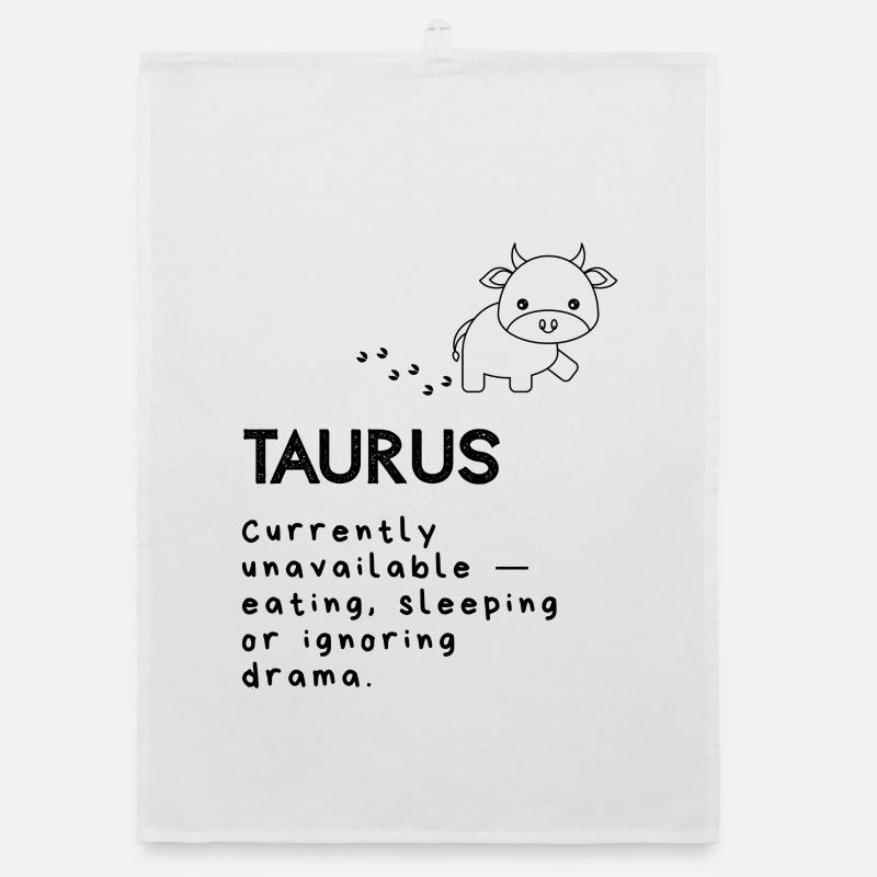 Dessin animé mignon du Taureau - Mode sieste activé Torchon bio