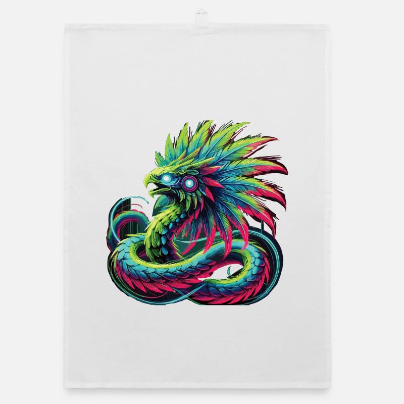 Azteken Drache Organic Geschirrtuch
