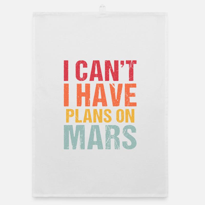 Mars Planet Space Vintage Rocket Organic dish towel