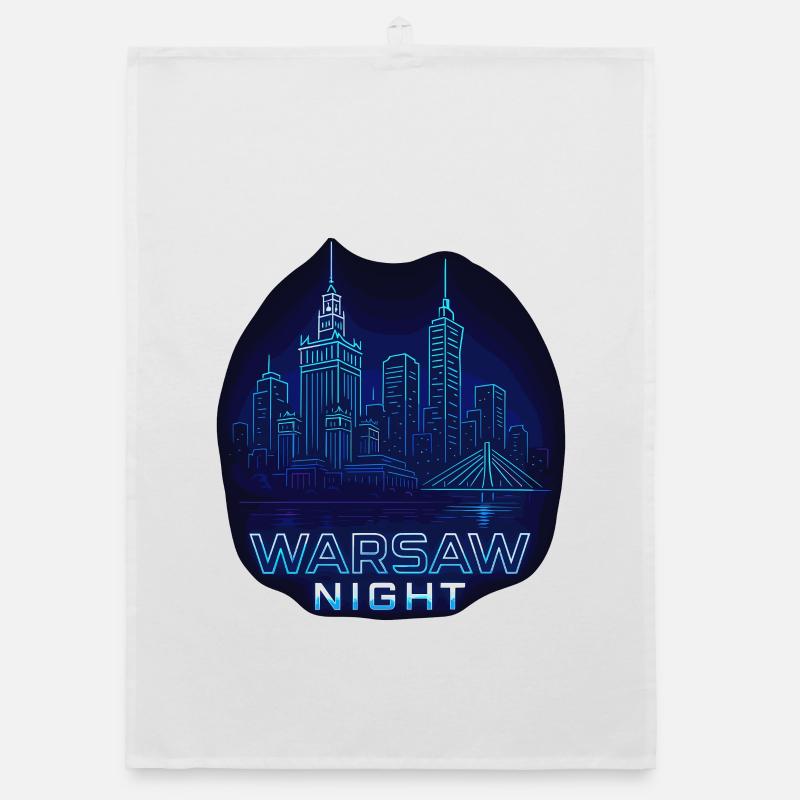 Nuit de Varsovie – Skyline Design Pologne Torchon bio