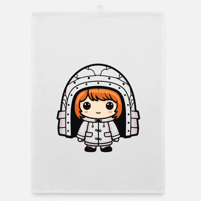 Winter Eskimo Igloo Comic Organic dish towel