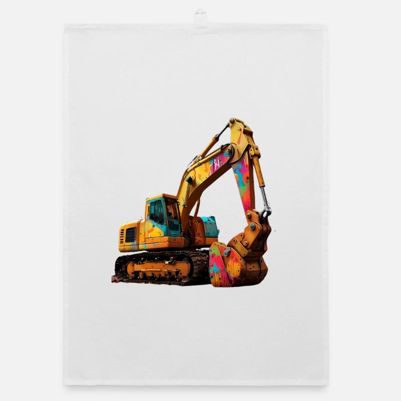 Farbexplosiver Bagger Organic Geschirrtuch