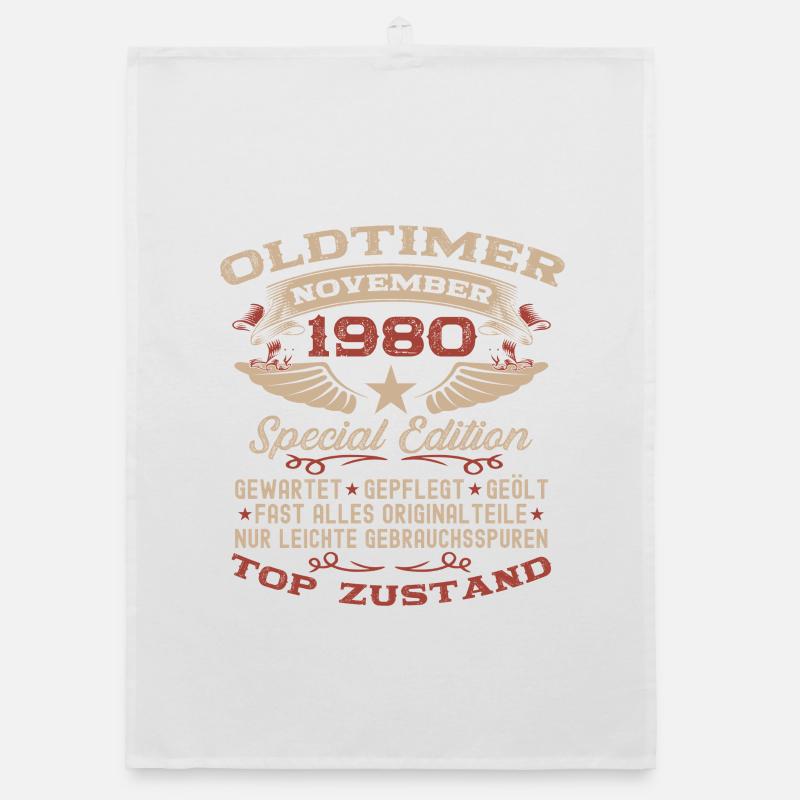45. Geburtstag Geschenk Oldtimer November 1980 Organic Geschirrtuch