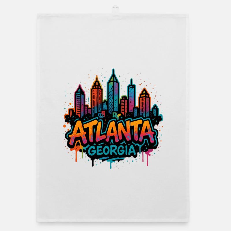 Graffiti sur la Skyline d’Atlanta Torchon bio