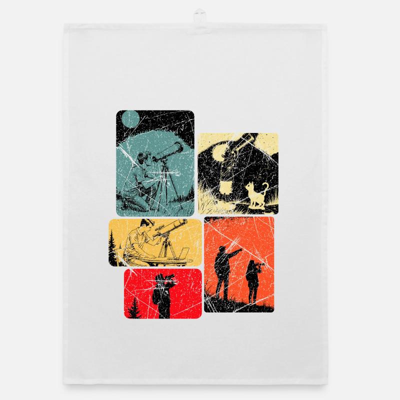 Solar System, Telescope, Stargazing Organic dish towel