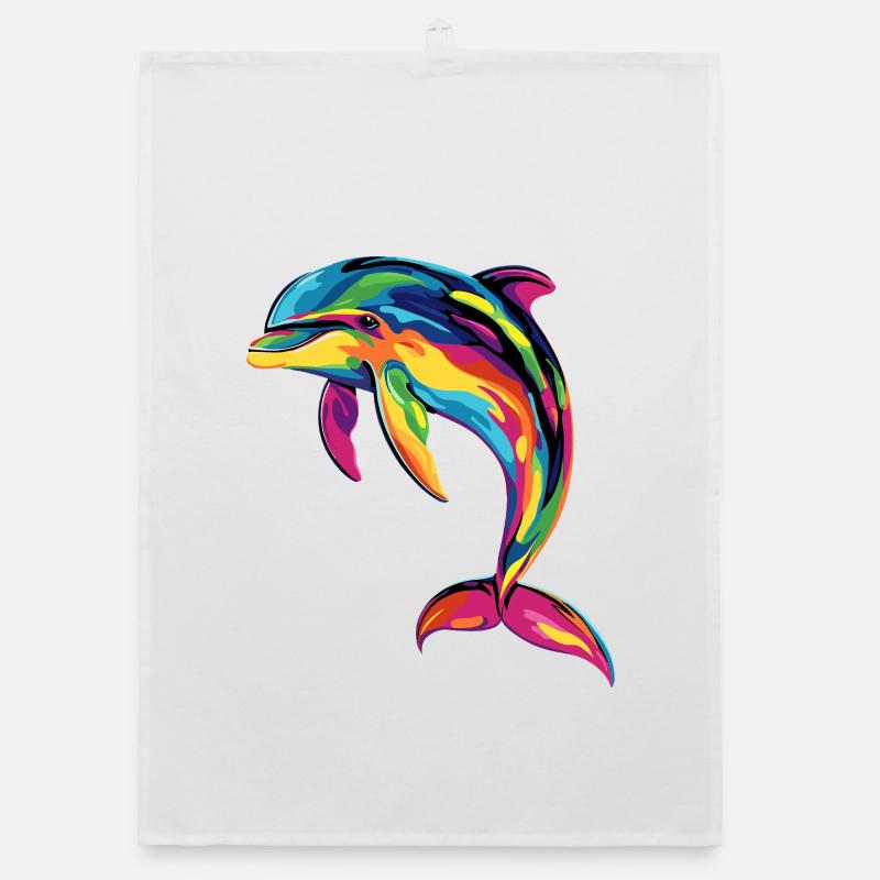 Dolphin Diver Dolphins Ocean Cute Dolphins Dolphin Organic dish towel