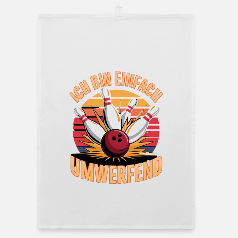Ich Bin Einfach Umwerfend Bowling Spaß - Organic Geschirrtuch - Weiß