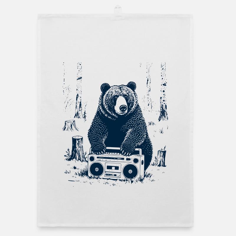 Boombox Bear Organic dish towel