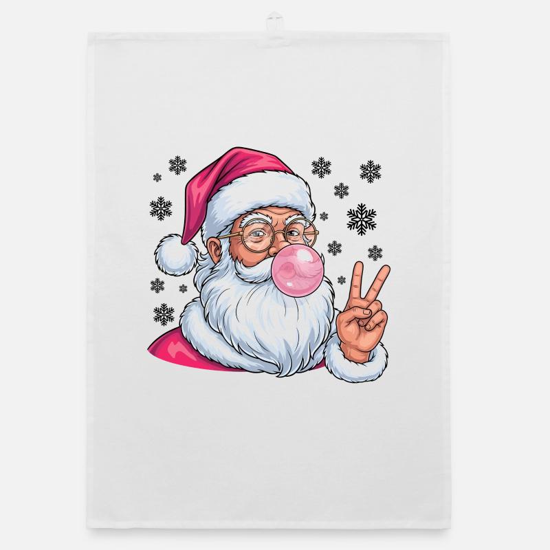 Santa Claus Bubble Gum Organic dish towel