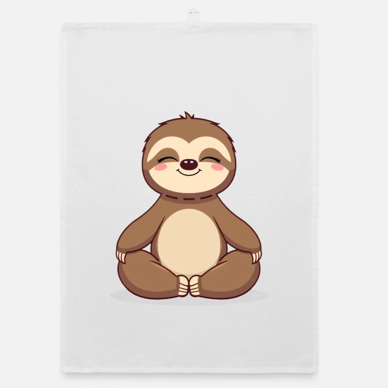 Meditating Sloth Zen Style Organic dish towel
