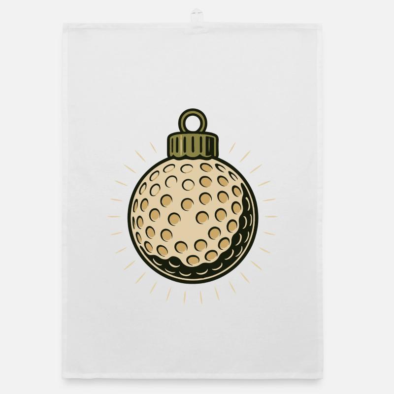Lustiges Golf-Weihnachtskugel-Design Organic Geschirrtuch