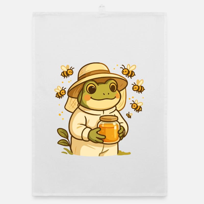 Beekeeper Frog with Honey Jar – Bee Frog Organic dish towel