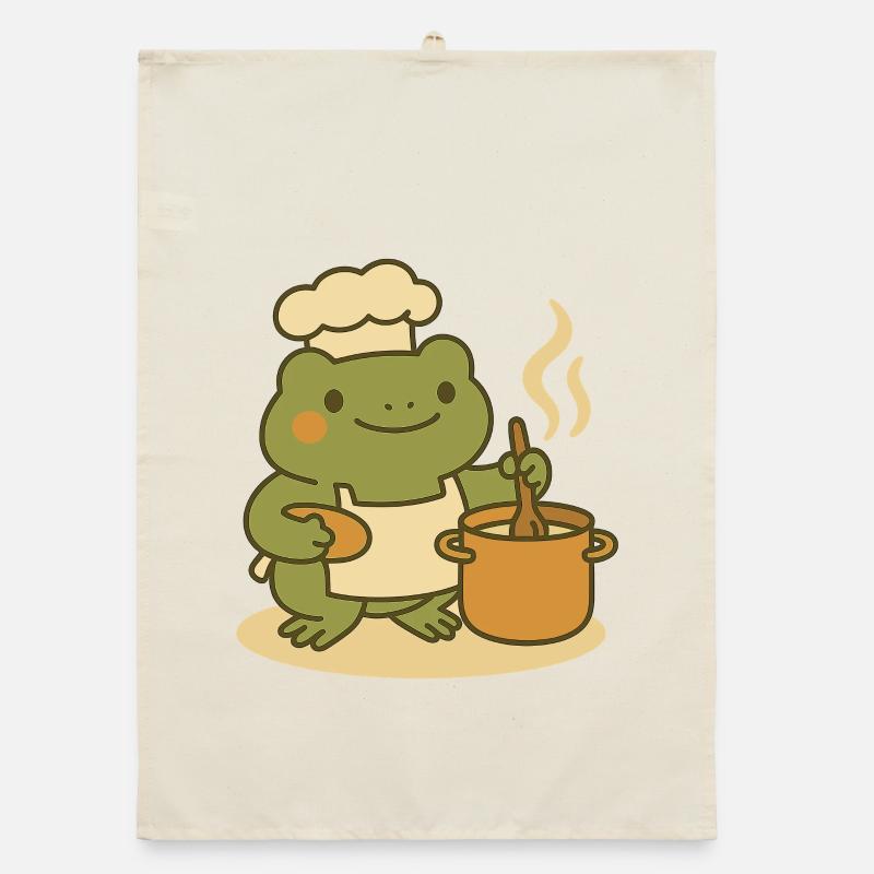 Cooking Frog – Cozy Kitchen Frog Organic dish towel