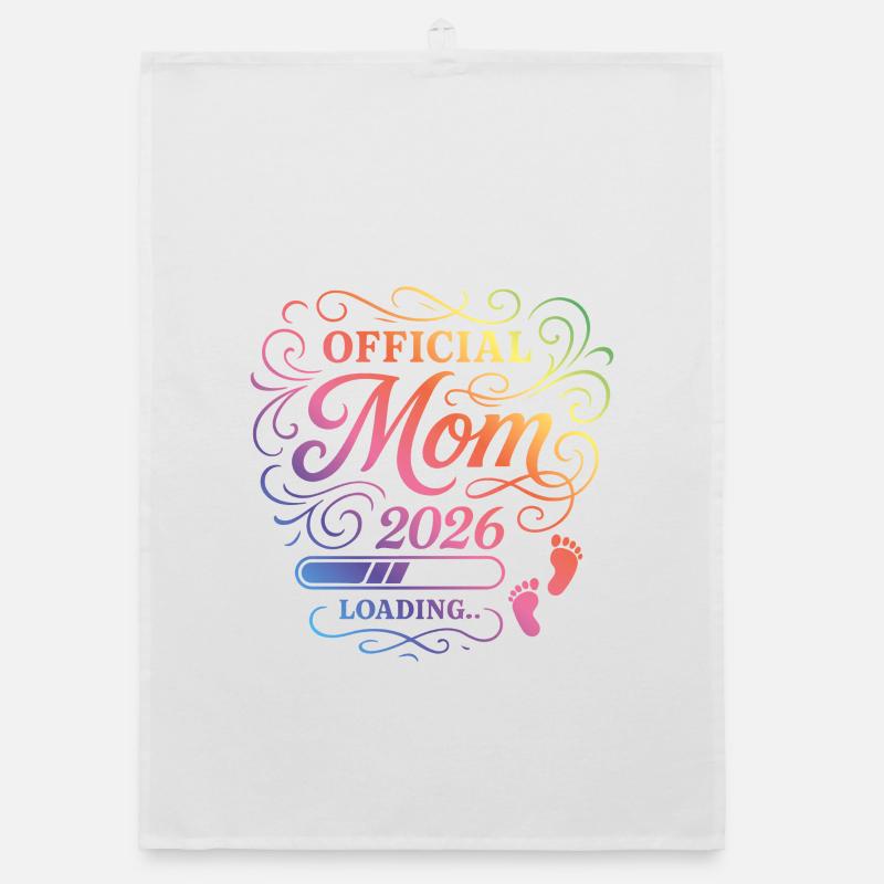 Mama 2026 Loading Mom Bunt Organic Geschirrtuch