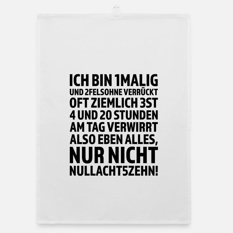 Ich bin 1malig – und das ist auch gut so - Organic Geschirrtuch - Weiß