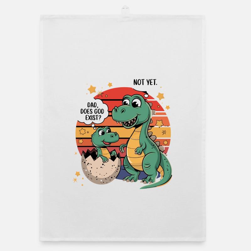 Dino Existence Question Organic dish towel