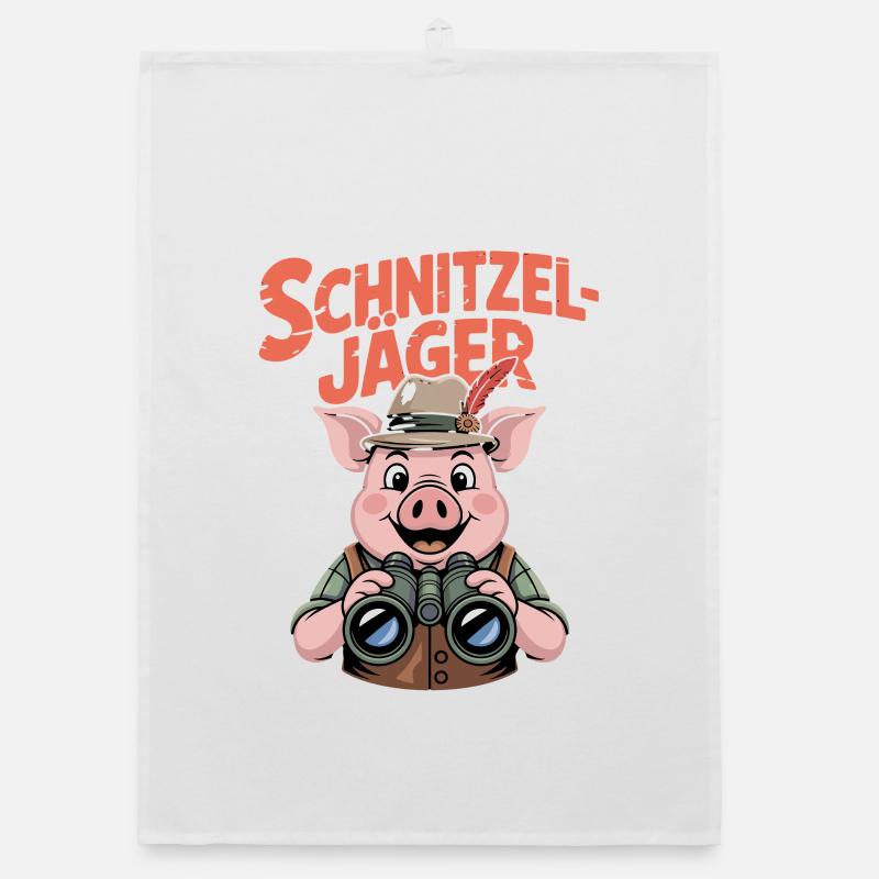Schnitzeljäger Schwein Schnitzel Koch Essen Organic Geschirrtuch