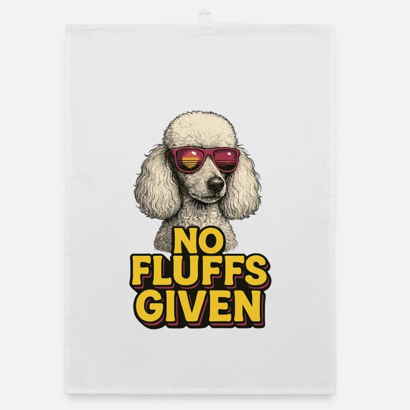No Fluffs Given Pudel Cool - Organic Geschirrtuch - Weiß