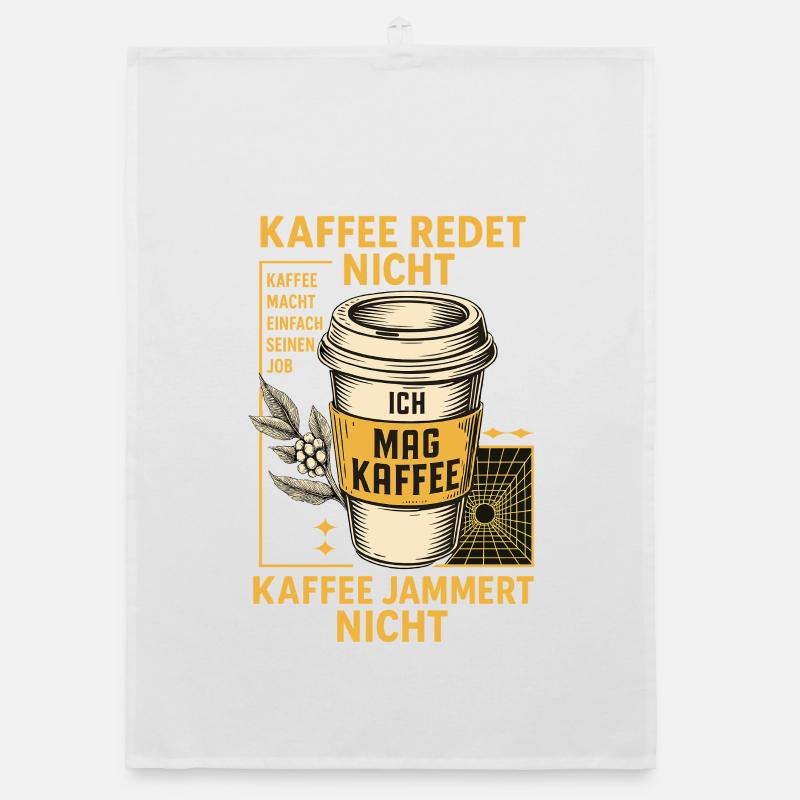 Coffee Doesn't Talk Retro Design Organic dish towel
