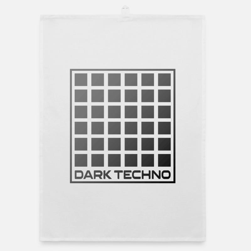 Dunkles Techno-Raster Organic Geschirrtuch