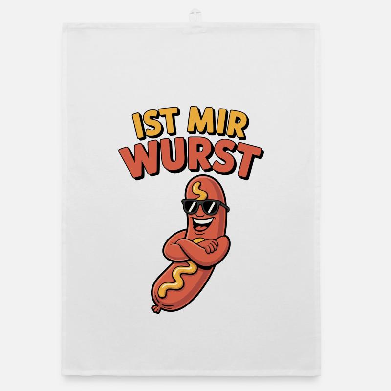 Ist mir Wurst – coole Wurst mit Spruch Organic Geschirrtuch